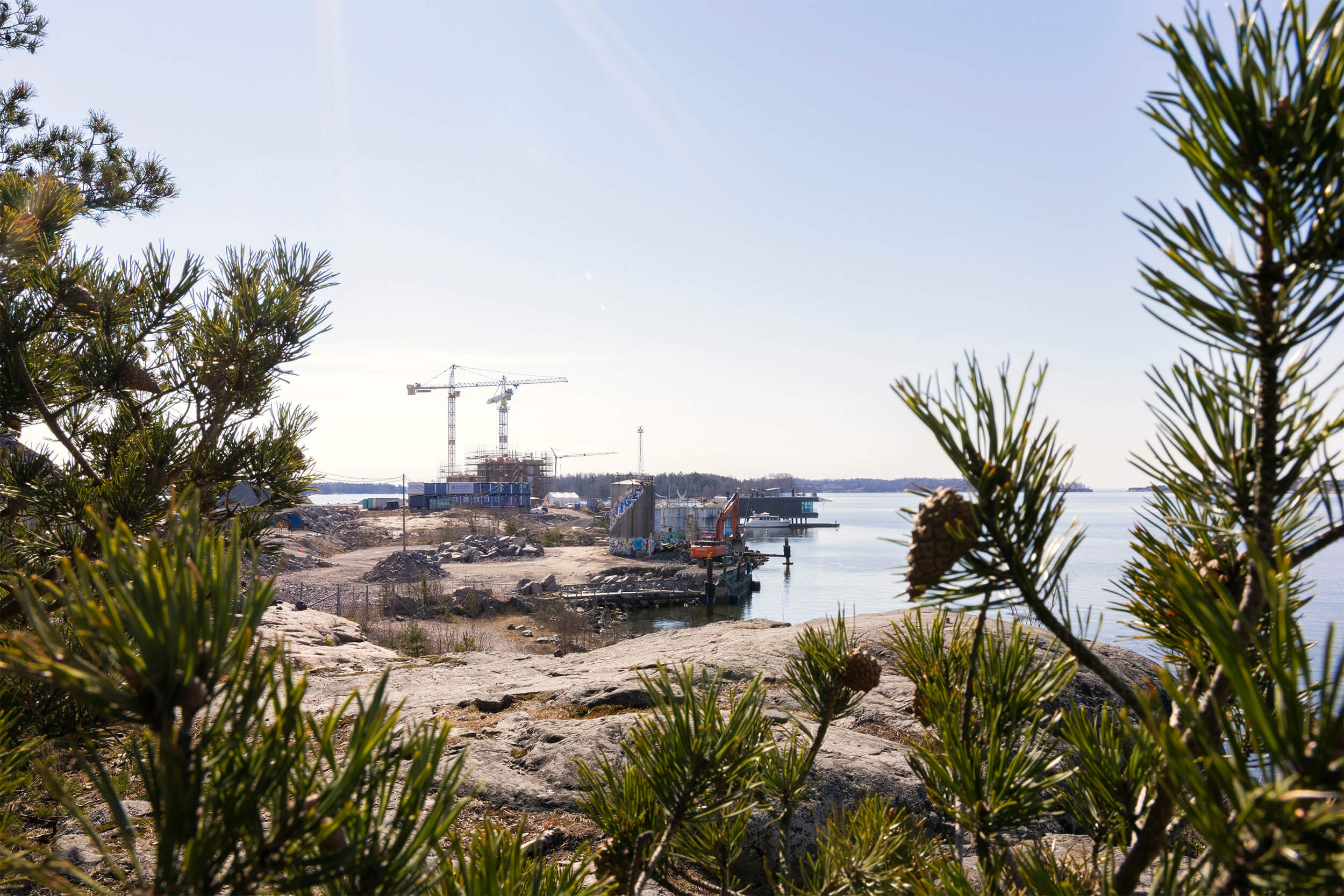 Koirasaaren kruunukortteleiden työmaa huhtikuussa 2026